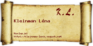 Kleinman Léna névjegykártya